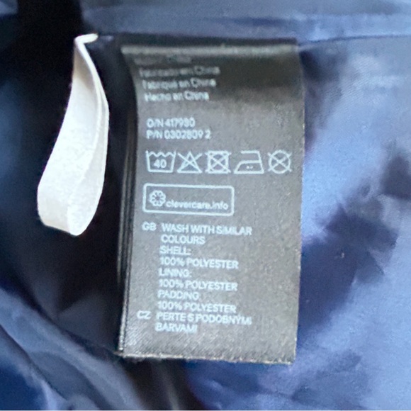 H&M Blue Quilted Puffer Size 14 Youth Women’s Small Mid Weight Jacket Coat - Picture 4 of 6